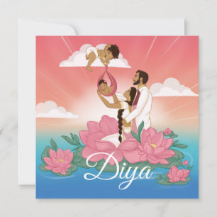 Birth announcement for an indian/hindu baby girl