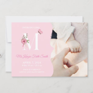 Birth Announcement Girl Initial M