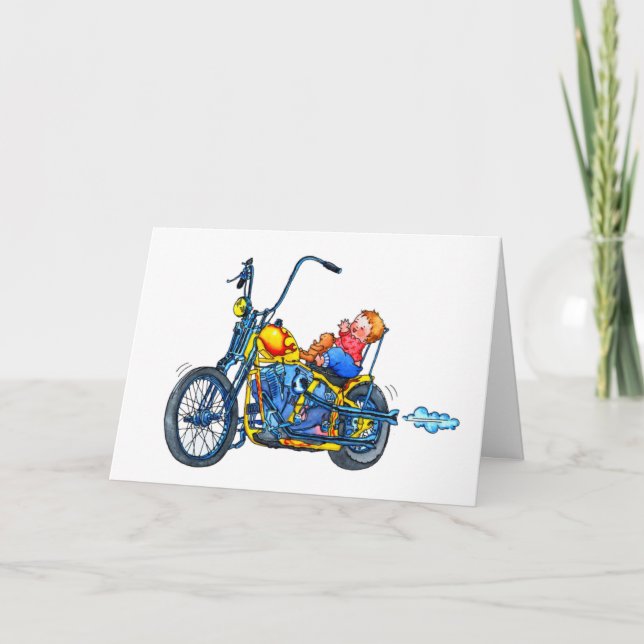 Birth announcement "Little Baby Biker" Card (Front)