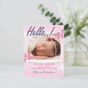 Birth Announcement Personalise Card