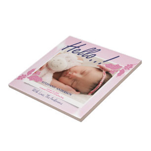 Birth Announcement Personalise Ceramic Tile
