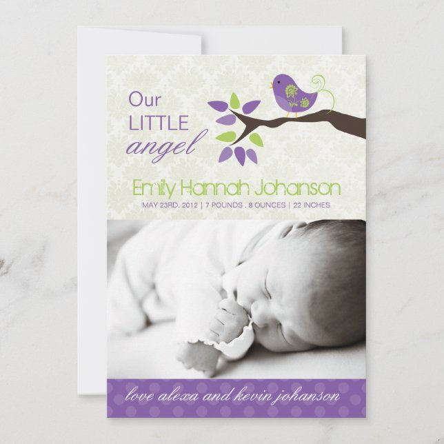 Birth Announcement Photo Card (Front)