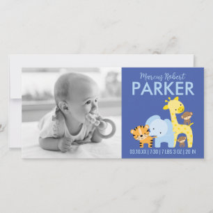Birth Announcement Photo Cards (Blue)