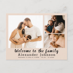 Birth Announcement Photo Collage Postcard