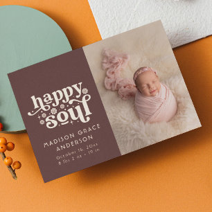 Birth Announcement Photo Postcard Happy Soul