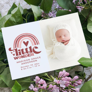 Birth Announcement Photo Postcard Little Wonder
