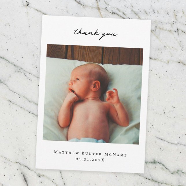 Birth Announcement Photo Thank You Card (Creator Uploaded)