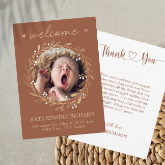 Birth Announcement Photo Welcome Baby