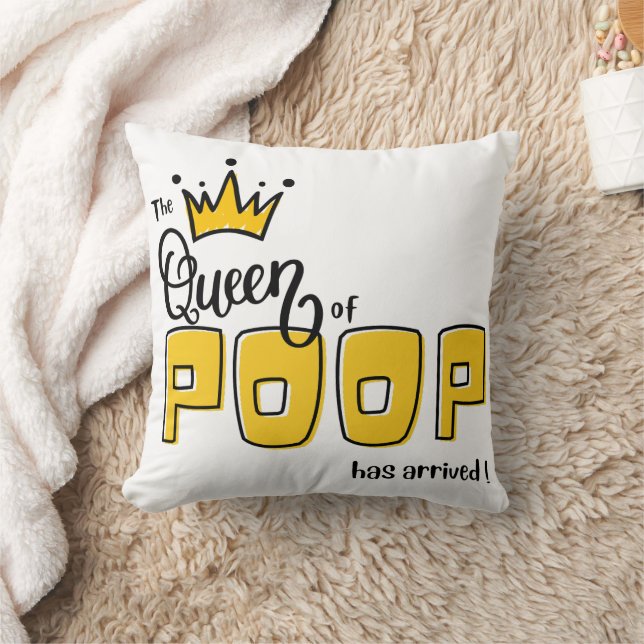 Birth Announcement-The Queen of POOP Has Arrived  Cushion (Blanket)