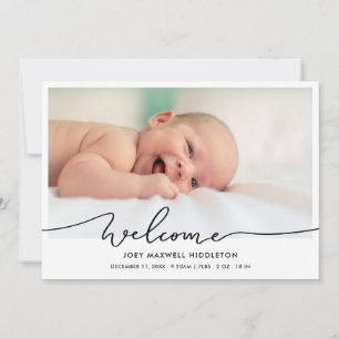 Birth Announcement Welcome Script Newborn Photo