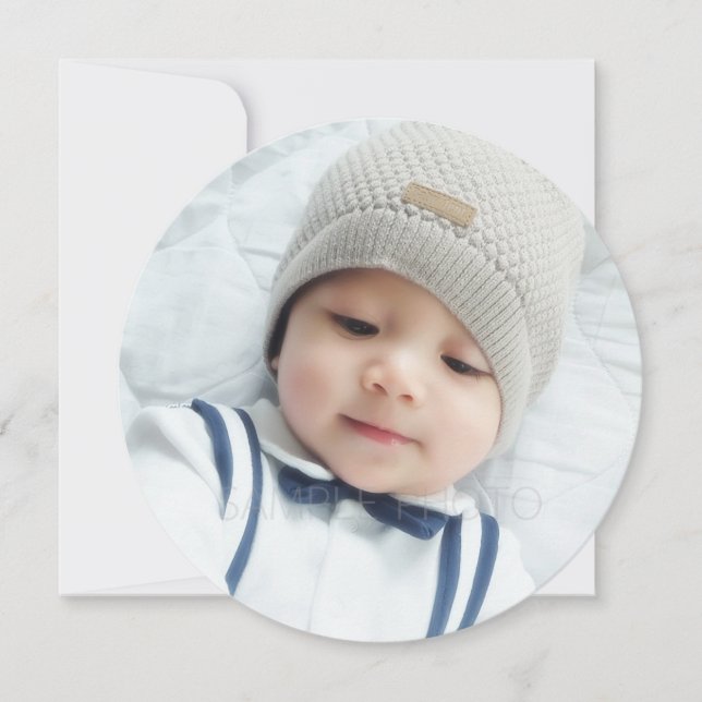 Birth Announcement with Custom Newborn Baby Photo (Front)
