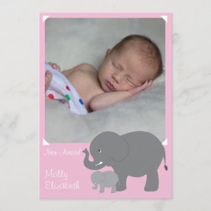 Birth Announcement with Elephants