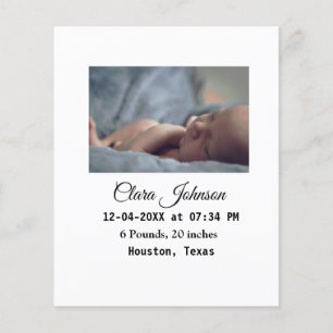 Birth announcements add photo date time place deta
