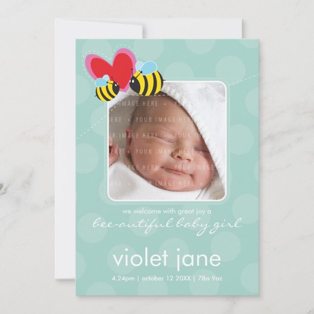 BIRTH ANNOUNCEMENTS :: bee-autiful 3P (Front)