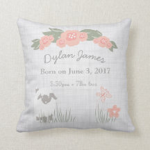 Birth Baby Pillow Lamb Boy Girl Nursery