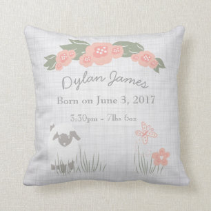 Birth Baby Pillow Lamb Boy Girl Nursery