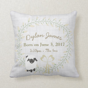 Birth Baby Pillow Lamb Boy Girl Nursery