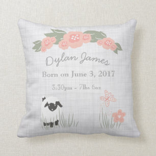 Birth Baby Pillow Lamb Boy Girl Nursery