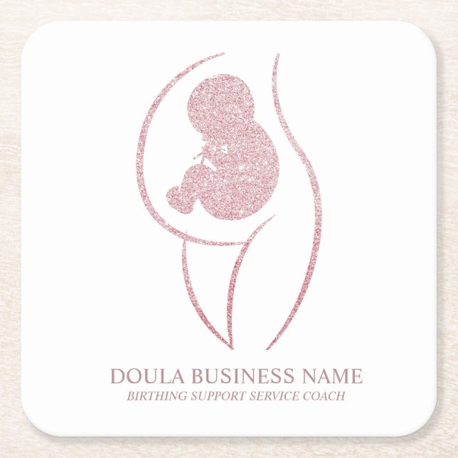 Birth Coach Square Paper Coaster (Front)