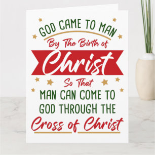 Birth & Cross of Jesus Christ Christmas Faith   Card