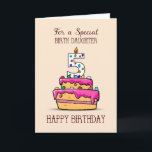 Birth Daughter 5th Birthday, 5 on Sweet Pink Cake Card<br><div class="desc">Birthdays are colourful days and this card is as colourful as that day. So when your birth daughter celebrates her 5th birthday there is no other card to send than this one.</div>
