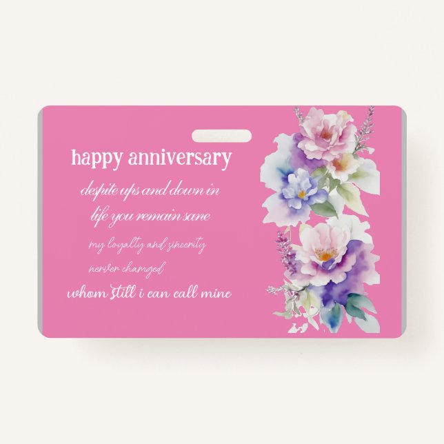 birth day and anniversary thanks ID badge (Front)
