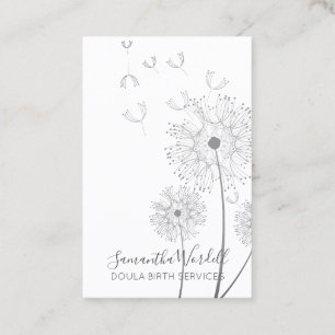 Birth Doula Or Midwife Floral Illustration Square Business Card