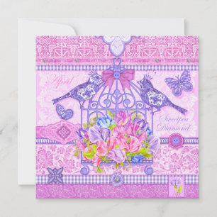Birth Flower and Gem April Birdcage Card