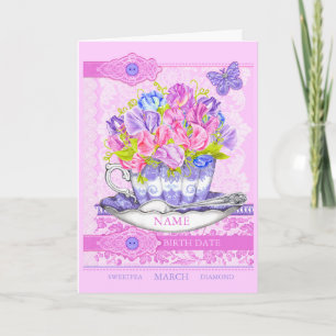 Birth Flower and Gem April Word Game Card