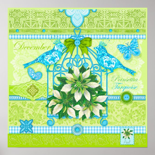 Birth Flower and Gem December Birdcage Poster (Front)