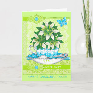 Birth Flower and Gem December Word Game Card