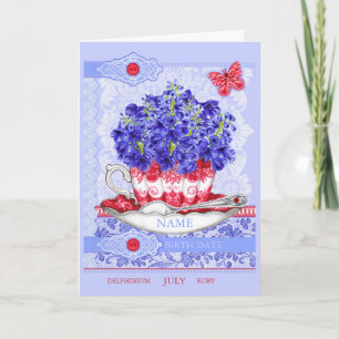 Birth Flower and Gem July Word Game Card