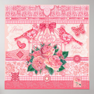 Birth Flower and Gem June Birdcage Poster