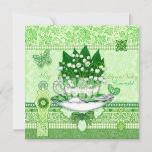 Birth Flower and Gem May Teacup Card