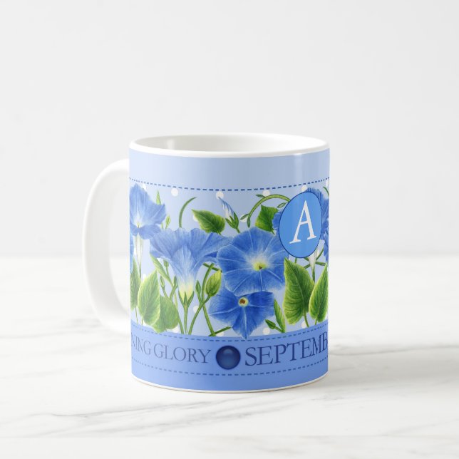 Birth Flower and Gem September Classic Mug (Front Left)