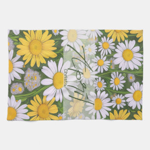 Birth Flower April Daisies Kitchen Towels
