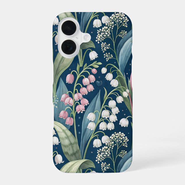 Birth Flower Botanical Design iPhone 16 Case (Back)