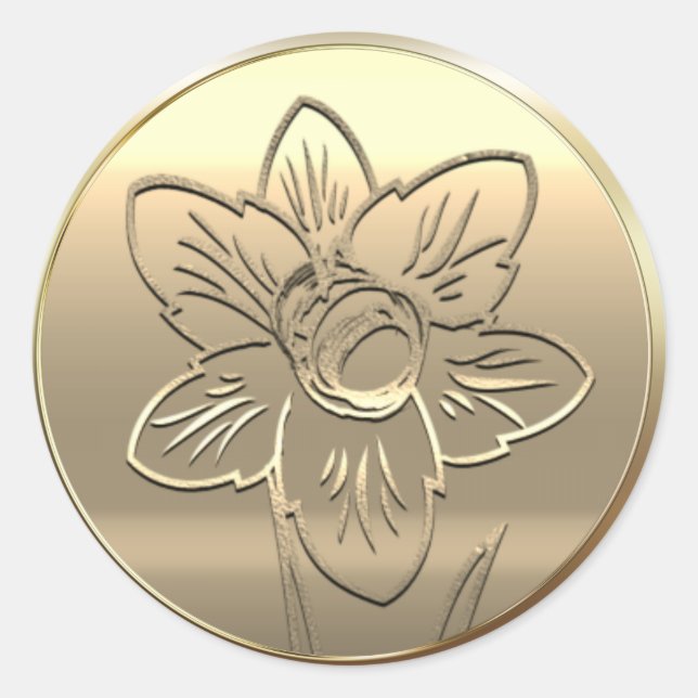Birth Flower Daffodil March  Classic Round Sticker (Front)