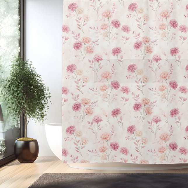 Birth Flower Jan Carnation Shower Curtain (Creator Uploaded)