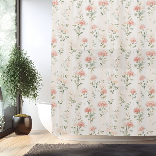 Birth Flower Jan Carnation Shower Curtain (Creator Uploaded)