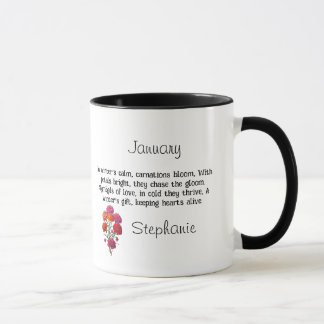 Birth Flower January's Bloom: Carnation Charm Mug