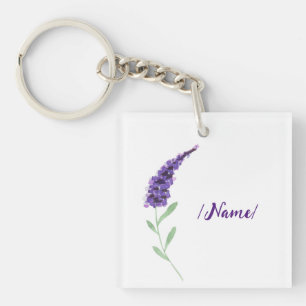 Birth Flower Lavender Holiday gift Key Ring