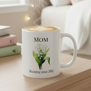 Birth Flower Lily of the Valley for Mom with Year Coffee Mug