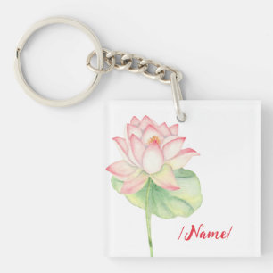 Birth Flower Lotus Holiday gift Key Ring