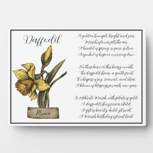 Birth Flower MARCH Birthday Daffodil Plaque