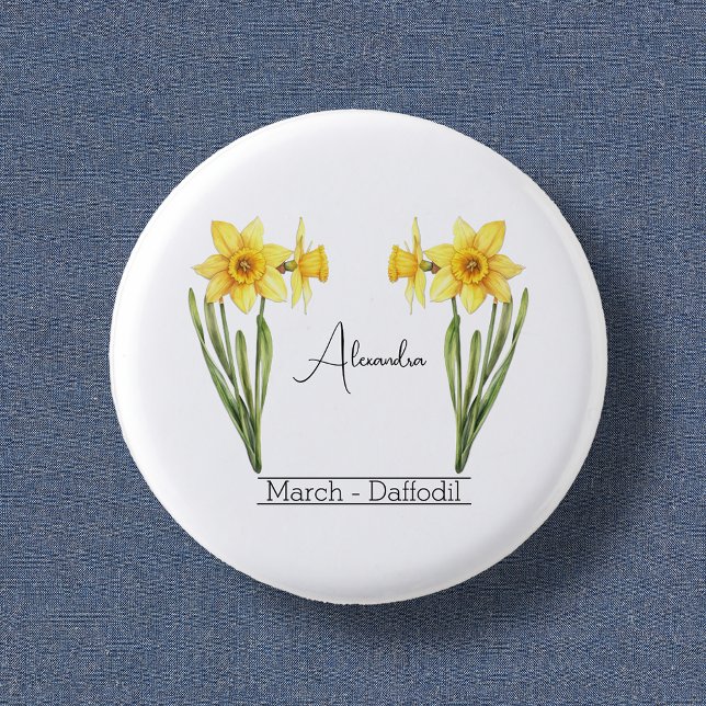 Birth Flower March Daffodil  3 Cm Round Badge (Creator Uploaded)