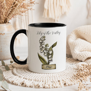 Birth Flower MAY Birthday Lily Valley Mug