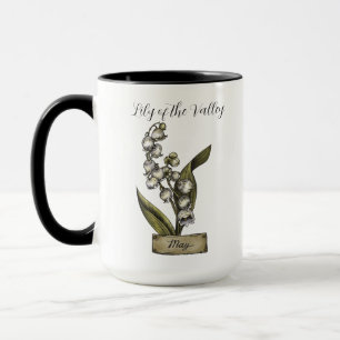 Birth Flower MAY Birthday Lily Valley Mug
