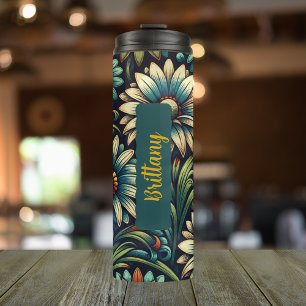 Birth Flower Month April Personalised Thermal Tumbler