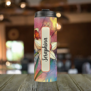 Birth Flower Month December Narcissus Personalised Thermal Tumbler